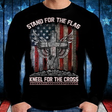 Load image into Gallery viewer, Stand For The Flag Kneel For The Cross Long Sleeve