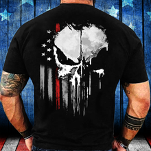 Load image into Gallery viewer, Vert Skull Thin Red Line T-Shirt