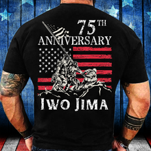 Load image into Gallery viewer, 75th Anniversary Iwo Jima WWII Veteran US Flag Patriotic T-Shirt