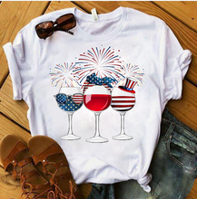 Load image into Gallery viewer, Patriotic Shirt, Patriot Wine Glasses, Patriot Day T-Shirt