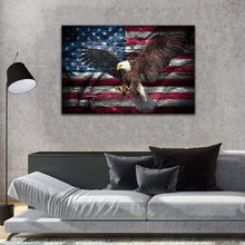 Load image into Gallery viewer, American Flag Eagle Spreads Its Wings with USA Flag Canvas, Gift For Veteran Matte Canvas