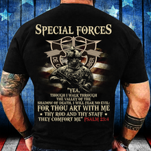 Load image into Gallery viewer, Special Forces Yea, Though I Walk Through The Valley Of The Shadow Of Death T-Shirt