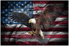 Load image into Gallery viewer, American Flag Eagle Spreads Its Wings with USA Flag Canvas, Gift For Veteran Matte Canvas