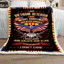 Load image into Gallery viewer, I Am Vietnam Veteran I Say God Bless America I Shoot Guns And Salute Our Flag Fleece Blanket