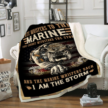 Load image into Gallery viewer, Marine Blanket, Marines Veteran, Fate Whispers To The Marine You Cannot Withstand The Storm Fleece Blanket