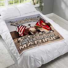 Load image into Gallery viewer, Marines Veteran I Have Earned It With My Blood, Sweat And Tears Fleece Blanket