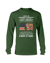 Load image into Gallery viewer, I Am A Grumpy Veteran I Don't Care Long Sleeve