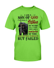 Load image into Gallery viewer, I Am A Son Of God I Was Born In October My Scars Tell A Story They Are A Reminder Of Time T-Shirt