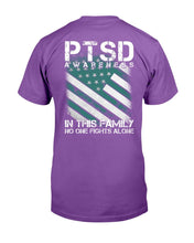 Load image into Gallery viewer, PTSD Awareness Shirt In This Family No One Fights Alone T-Shirt