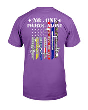 Load image into Gallery viewer, PTSD Awareness Shirt No One Fights Alone T-Shirt