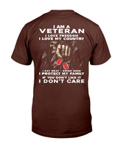 Load image into Gallery viewer, I Am A Veteran I Love Freedom I Love My Country T-Shirt