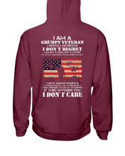 Load image into Gallery viewer, I Am A Grumpy Veteran I Don't Care Hoodies - Grumpy Veteran Shirt
