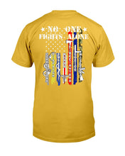 Load image into Gallery viewer, PTSD Awareness Shirt No One Fights Alone T-Shirt