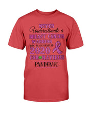 Load image into Gallery viewer, Never Underestimate A Breast Cancer Warrior Who Also Survived 2020 T-Shirt