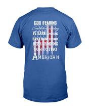 Load image into Gallery viewer, God Fearing Veteran Supporting Freedom Loving T-Shirt