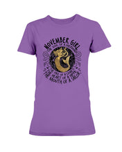 Load image into Gallery viewer, November Girl The Soul Of A Mermaid The Fire Of Lioness Ladies T-Shirt