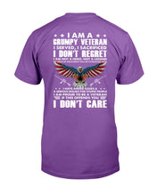 Load image into Gallery viewer, I Am A Grumpy Veteran I Served, I Sacrificed, I Don't Regret T-Shirt