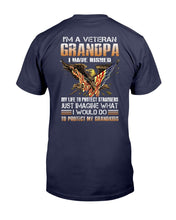 Load image into Gallery viewer, I'm A Grumpy Veteran Grandpa I Would Do To Protect My Grandkids T-Shirt