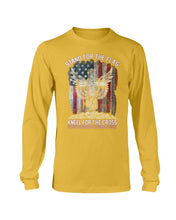 Load image into Gallery viewer, Stand For The Flag Kneel For The Cross Long Sleeve