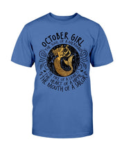 Load image into Gallery viewer, October Girl The Soul Of A Mermaid The Fire Of Lioness T-Shirt