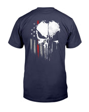 Load image into Gallery viewer, Vert Skull Thin Red Line T-Shirt