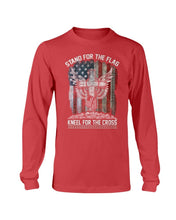 Load image into Gallery viewer, Stand For The Flag Kneel For The Cross Long Sleeve