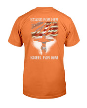 Load image into Gallery viewer, Stand For Her Kneel For Him T-Shirt