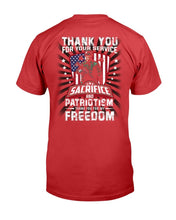 Load image into Gallery viewer, Thank You For Your Service Sacrifice And Patriotism T-Shirt