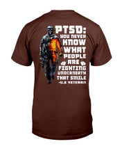 Load image into Gallery viewer, PTSD Awareness Shirt You Never Know What People Are Fighting ATM-USVET59 T-Shirt