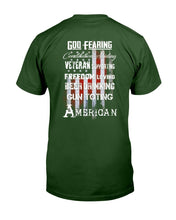 Load image into Gallery viewer, God Fearing Veteran Supporting Freedom Loving T-Shirt