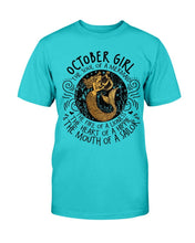 Load image into Gallery viewer, October Girl The Soul Of A Mermaid The Fire Of Lioness T-Shirt