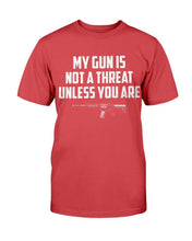 Load image into Gallery viewer, My Guns Is Not A Threat Unless You Are T-Shirt