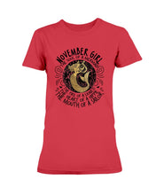 Load image into Gallery viewer, November Girl The Soul Of A Mermaid The Fire Of Lioness Ladies T-Shirt
