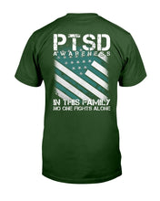 Load image into Gallery viewer, PTSD Awareness Shirt In This Family No One Fights Alone T-Shirt
