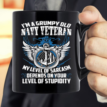 Load image into Gallery viewer, I'm A Grumpy Old Navy Veteran, US Flag Mug
