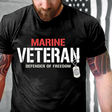 Load image into Gallery viewer, Marine Veterans Shirt Defender Of Freedom T-Shirt
