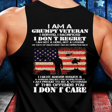 Load image into Gallery viewer, I Am A Grumpy Veteran I Don't Care Tank - Grumpy Veteran Shirt
