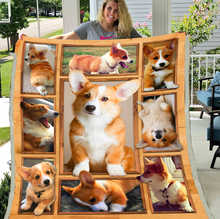 Load image into Gallery viewer, Corgi Blanket - 3D Dog Blanket, Corgi Lover Fleece Blanket ATM-ALBL07
