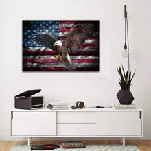 Load image into Gallery viewer, American Flag Eagle Spreads Its Wings with USA Flag Canvas, Gift For Veteran Matte Canvas
