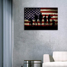 Load image into Gallery viewer, American Flag Canvas Wall Military Soldiers Army Matte Canvas

