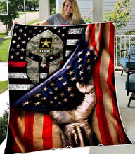 Load image into Gallery viewer, U.S. Army Veteran Blanket, Gift For Army Veteran Fleece Blanket
