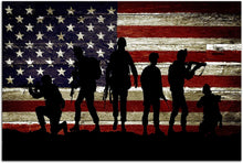 Load image into Gallery viewer, American Flag Canvas Wall Military Soldiers Army Matte Canvas
