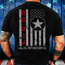 Load image into Gallery viewer, DD-214 Alumni Shirt Vintage American Flag Veteran T-Shirt
