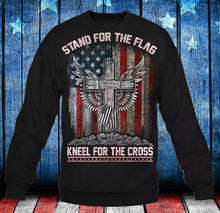 Load image into Gallery viewer, Stand For The Flag Kneel For The Cross Sweatshirt
