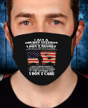 Load image into Gallery viewer, I Am A Grumpy Veteran I Don't Care Face Cover
