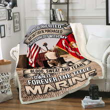 Load image into Gallery viewer, Marines Veteran I Have Earned It With My Blood, Sweat And Tears Fleece Blanket
