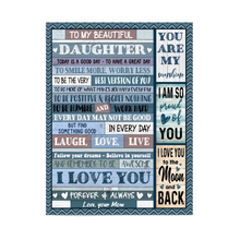Load image into Gallery viewer, HAQT02 - Personalized Blanket To My Beautiful Daughter To Smile More, Worry Less, Gift For Daughter Fleece Blanket

