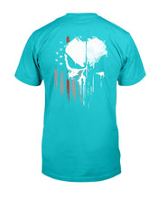 Load image into Gallery viewer, Vert Skull Thin Red Line T-Shirt
