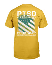 Load image into Gallery viewer, PTSD Awareness Shirt In This Family No One Fights Alone T-Shirt
