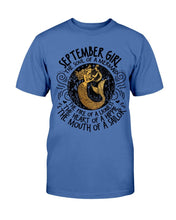 Load image into Gallery viewer, September Girl The Soul Of A Mermaid The Fire Of Lioness T-Shirt
